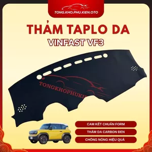 Thảm taplo da carbon Vinfast VF3 Da cacbon màu đen, thẩm mỹ đẹp, vừa form xe