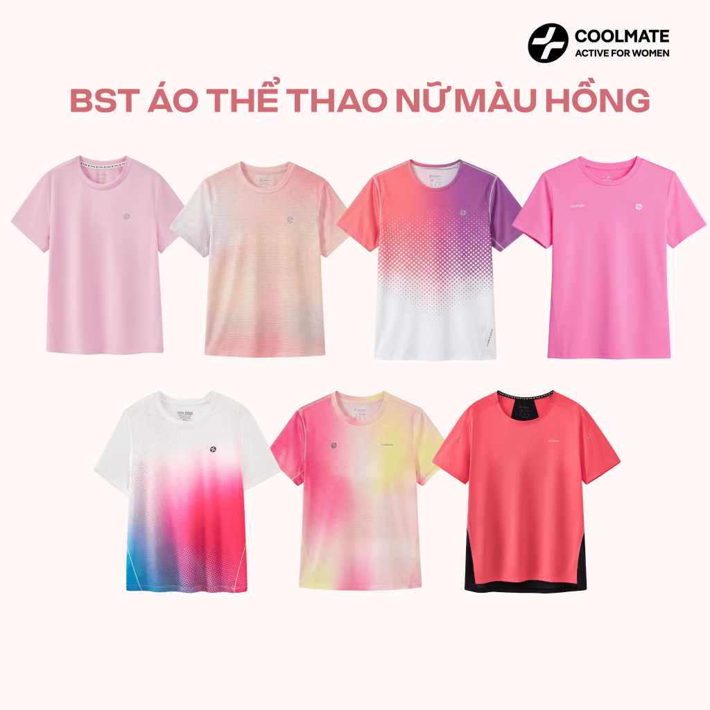 [MUA 2 GIẢM 10%] BST Áo Thể Thao Nữ TONE MÀU HỒNG thoáng khí dễ vận động - Coolmate Active For Women