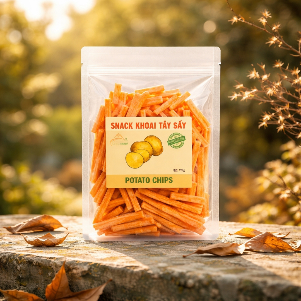 Snack khoai tây sấy phô mai MIDIFARM, đồ ăn vặt đà lạt vừa ngon vừa rẻ