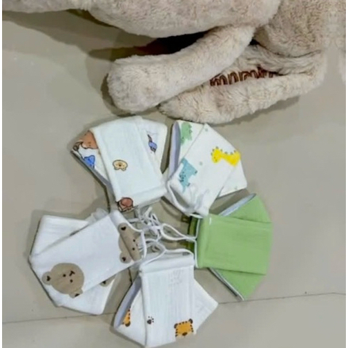 Combo 10 Chiếc Khẩu Trang Xô Muslin Đính Gấu Cho Bé 0-4 Tuổi Nhà Liena'S Closet KT04