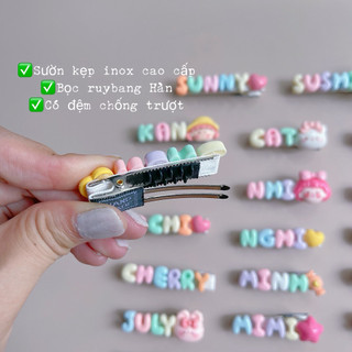 Kẹp tóc cho bé style Hàn Quốc - Tên bé theo yêu cầu