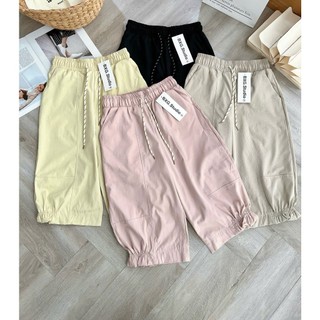 Quần Ngố Gấu Bèo Vải Gió Kaki Mềm Mát, Quần Lửng Cạp Chun Tôn Dáng Thời Trang Basic