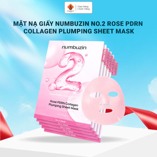 Mặt nạ giấy NUMBUZIN No.2 Rose PDRN Collagen Plumping Sheet Mask, dưỡng ẩm, phục hồi, căng bóng da 33ml
