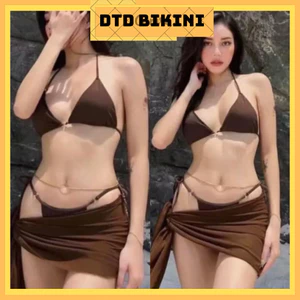 BIKINI DTD - Set bộ thời trang nữ mặc đi chơi đi biển chất thun lạnh 3 món kèm choàng siêu sang trọng