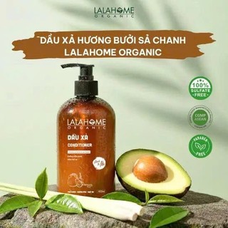 Dầu Xả Hương Bưởi Sả Chanh LALAHOME ORGANIC 400ml, Ngăn Ngừa Gàu, Rụng, Tóc Chắc Khỏe