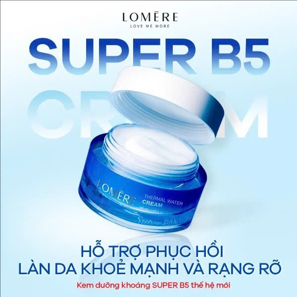 [MALL] Kem dưỡng khoáng Super B5 cấp ẩm phục hồi Lomere Super Panthenol Thermal Water Cream 50ml