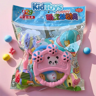 Bộ 7 món lục lạc xúc xắc KidToys – đồ chơi cầm tay phát triển khả năng nắm tay cho bé
