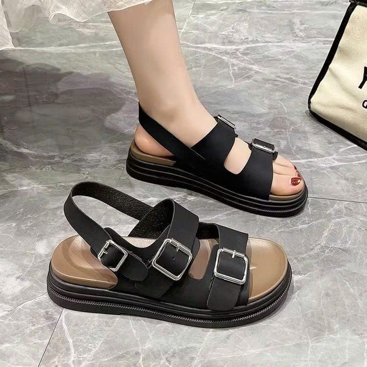 Dép Sandal đế cao quai chéo cao cấp, xăng đan thời trang nữ