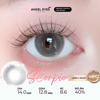 Kính áp tròng 1 ngày SCORPIO xám tây tự nhiên - Dia 14.0mm - Độ cận 0-10 nhãn hiệu Angel Eyes