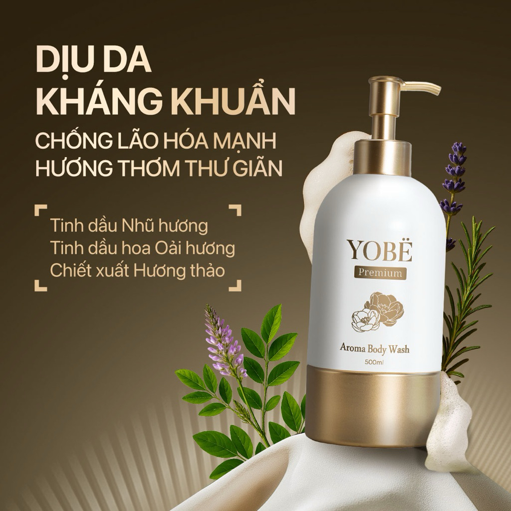 Sữa Tắm YOBE Dưỡng Ẩm Mềm Mịn Da Tinh Dầu Thơm Aroma 500 mL