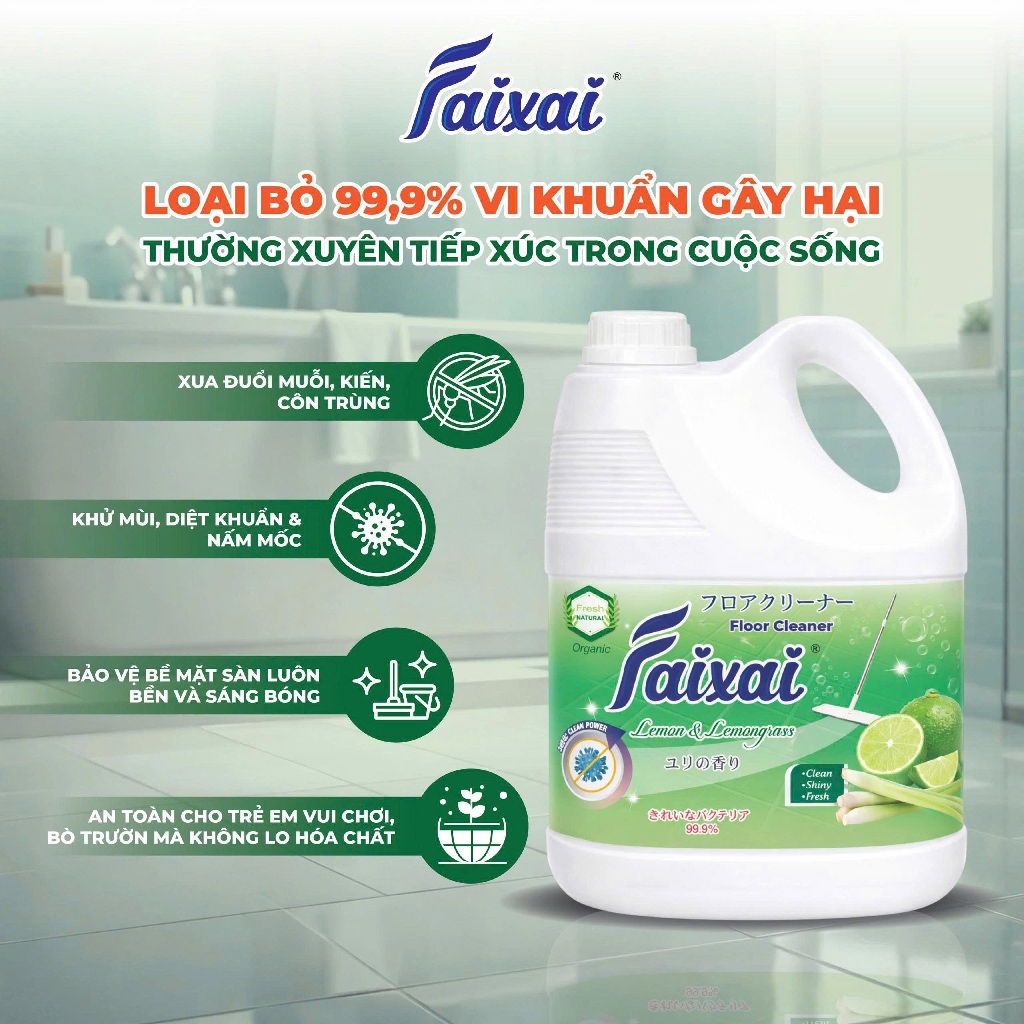 [ECG] NƯỚC LAU SÀN THIÊN NHIÊN CAO CẤP FAIXAI 1.6L