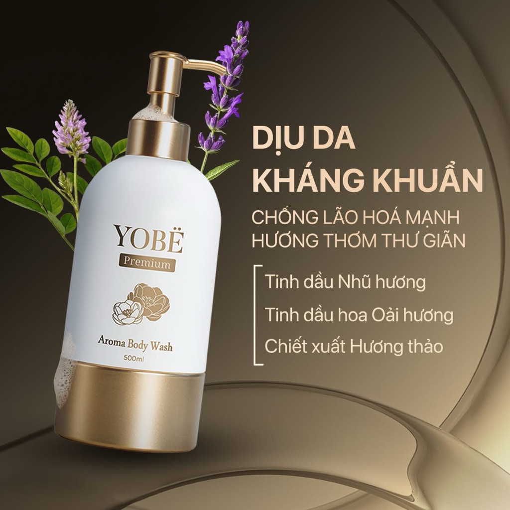 Sữa Tắm YOBE Dưỡng Ẩm Mềm Mịn Da Tinh Dầu Thơm Aroma 500 mL