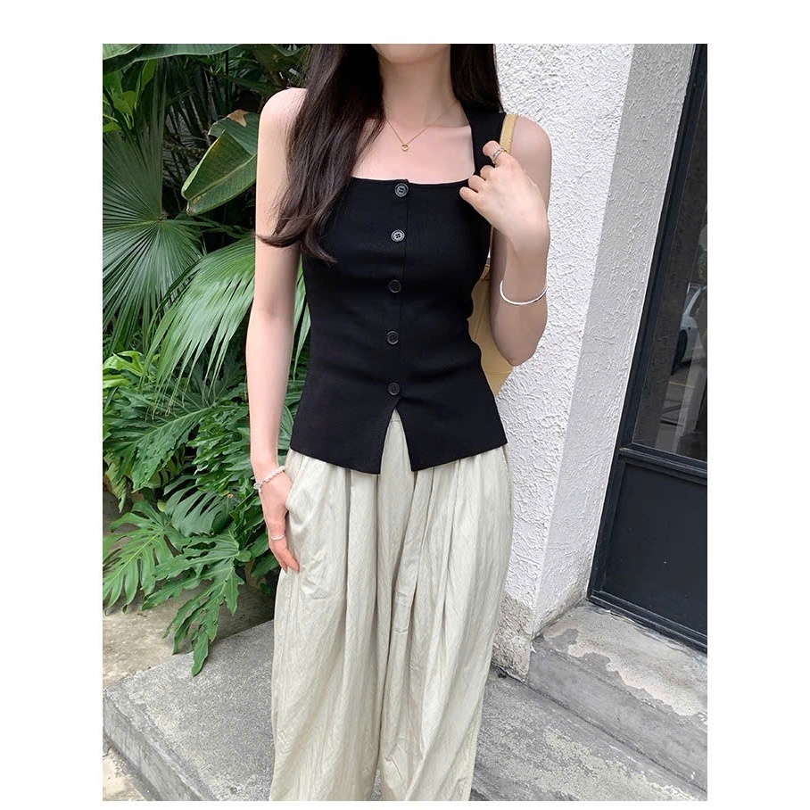 [CÓ SIZE] Áo Ba Lỗ Cổ Vuông Ôm Body RANSHI Vải Cotton Mịn Mát Co Giãn Tanktop Năng Động Tôn Dáng - RA318