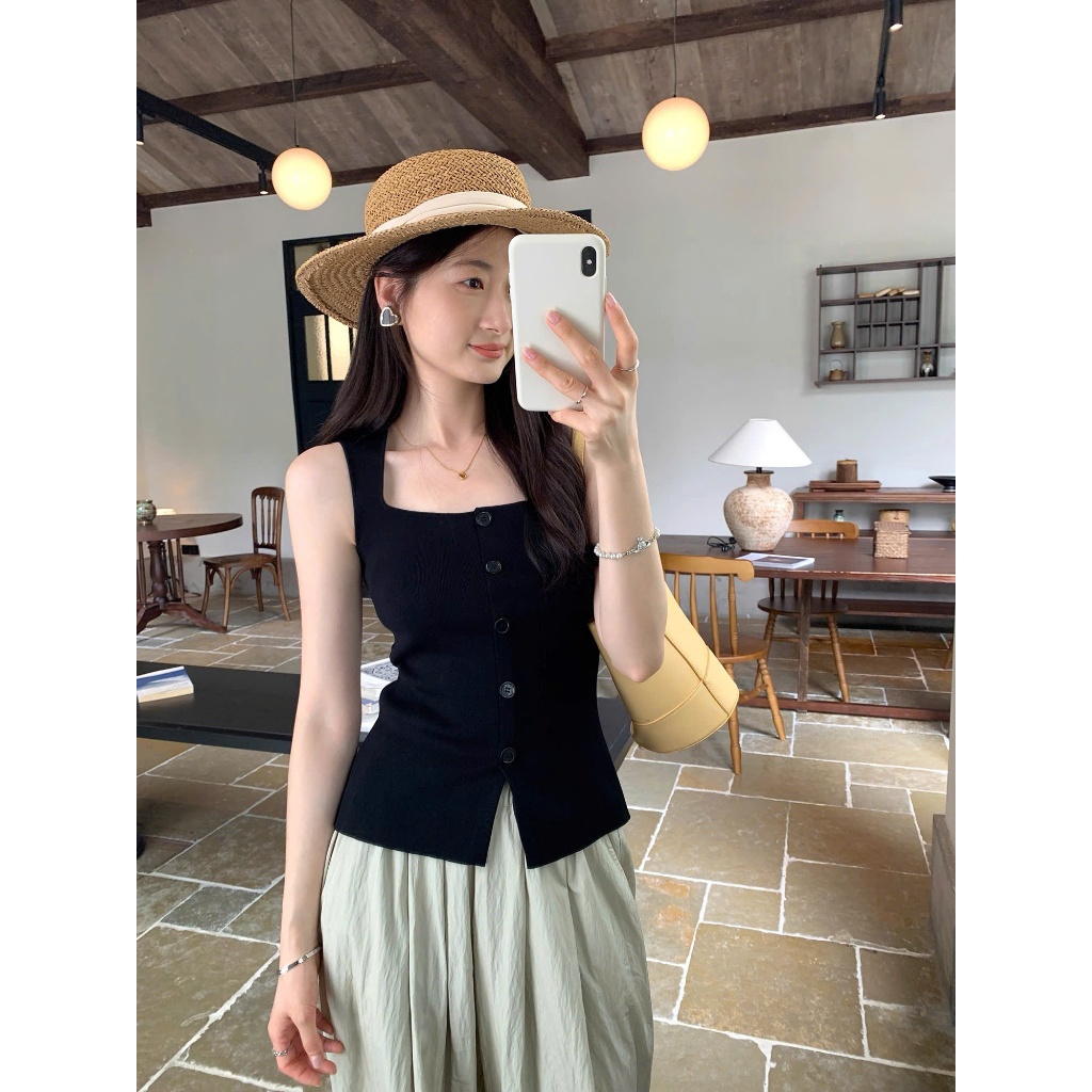 [CÓ SIZE] Áo Ba Lỗ Cổ Vuông Ôm Body RANSHI Vải Cotton Mịn Mát Co Giãn Tanktop Năng Động Tôn Dáng - RA318