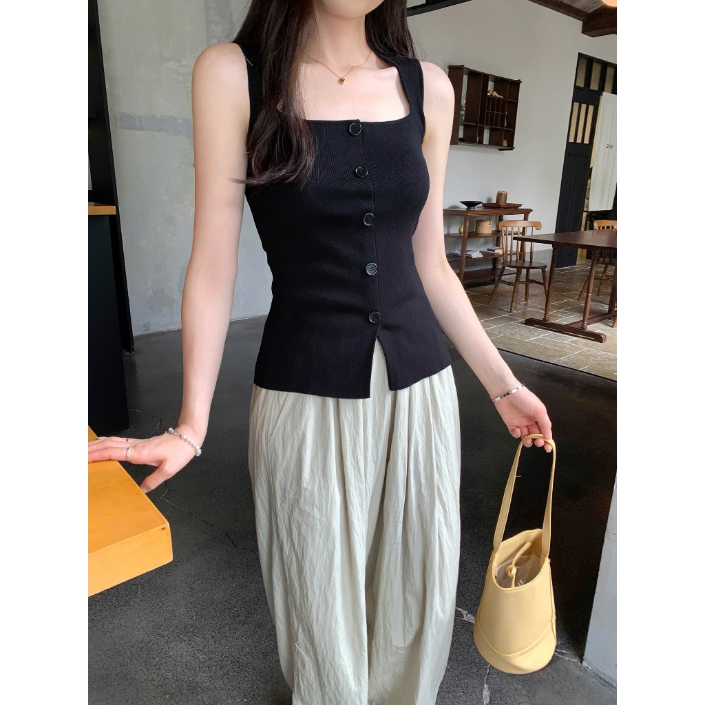 [CÓ SIZE] Áo Ba Lỗ Cổ Vuông Ôm Body RANSHI Vải Cotton Mịn Mát Co Giãn Tanktop Năng Động Tôn Dáng - RA318