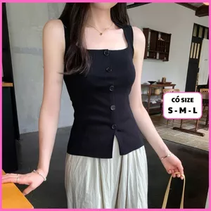 Áo Ba Lỗ Cổ Vuông Ôm Body RANSHI Vải Cotton Mịn Mát Co Giãn Tanktop Năng Động Tôn Dáng - RA318