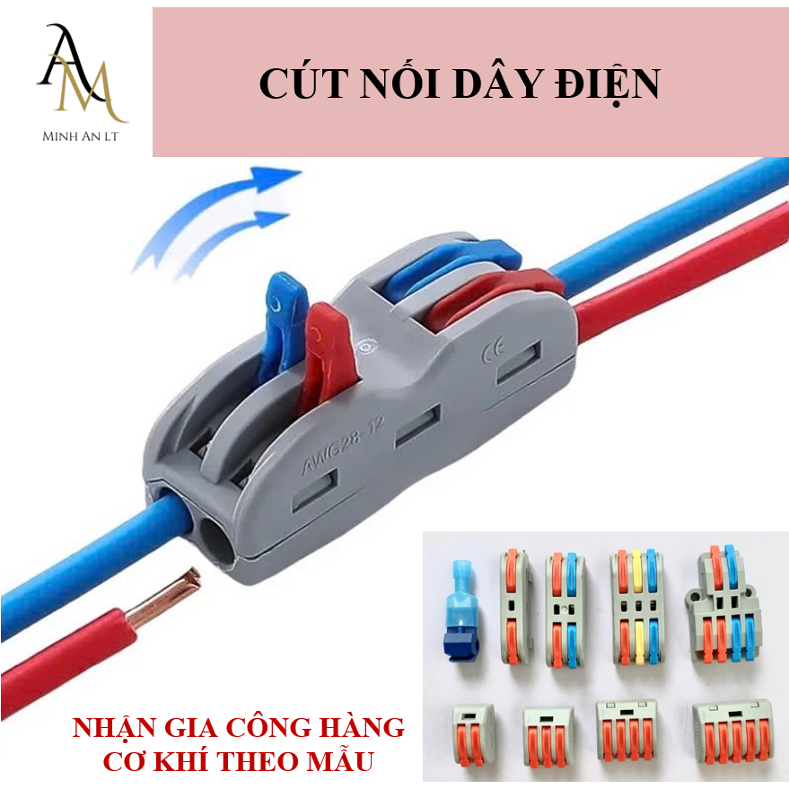 (Bịch 10 Cái) Cút Nối Dây Điện Nhanh, Cos Nối Dây Điện Đơn - Đôi - Ba