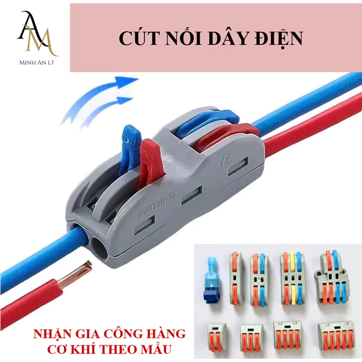 (Bịch 10 Cái) Cút Nối Dây Điện Nhanh, Cos Nối Dây Điện Đơn - Đôi - Ba