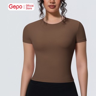 GEPO Áo Thun Thể Thao Tập Gym Yoga Zumba Chất LuLu Thun Lạnh Ôm Body Siết Eo Tôn Dáng GP236