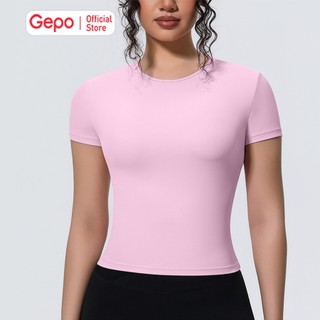GEPO Áo Thun Thể Thao Tập Gym Yoga Zumba Chất LuLu Thun Lạnh Ôm Body Siết Eo Tôn Dáng GP236