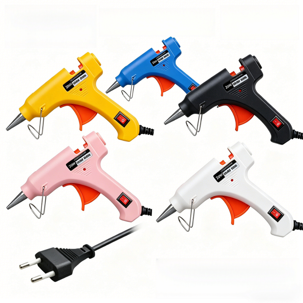 Súng keo nóng 20W gia dụng, dùng que keo 7mm, an toàn chống bỏng, chuyên dùng cho DIY thủ công & sửa chữa nhà cửa