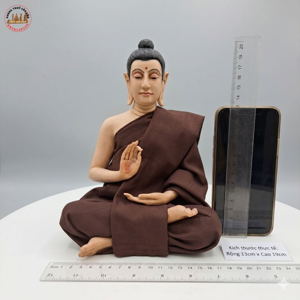 Quà Tặng Trang Trí Kệ Sách Cao Cấp Tượng Decor Nghệ Thuật Thái Lan Cao 19cm