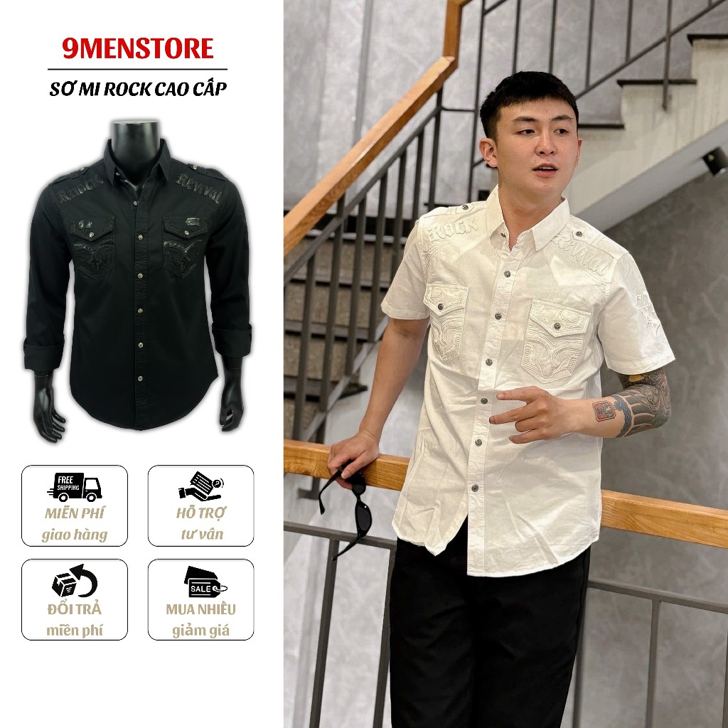 Sơ Mi Classic Nam Cao Cấp Thêu Chỉ Ẩn Sang Trọng - Vải Kaki Tôn Dáng, Cúc Kim Loại Đẳng Cấp  021