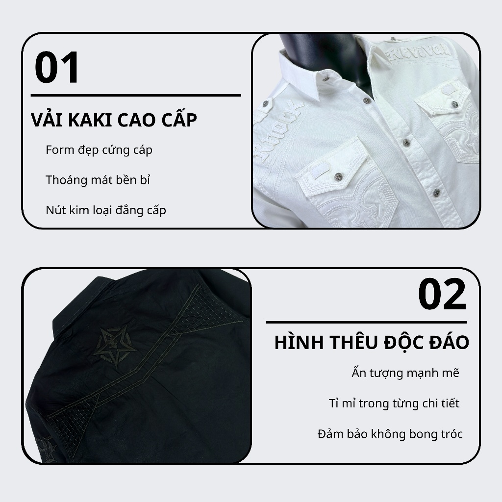 Sơ Mi Classic Nam Cao Cấp Thêu Chỉ Ẩn Sang Trọng - Vải Kaki Tôn Dáng, Cúc Kim Loại Đẳng Cấp  021