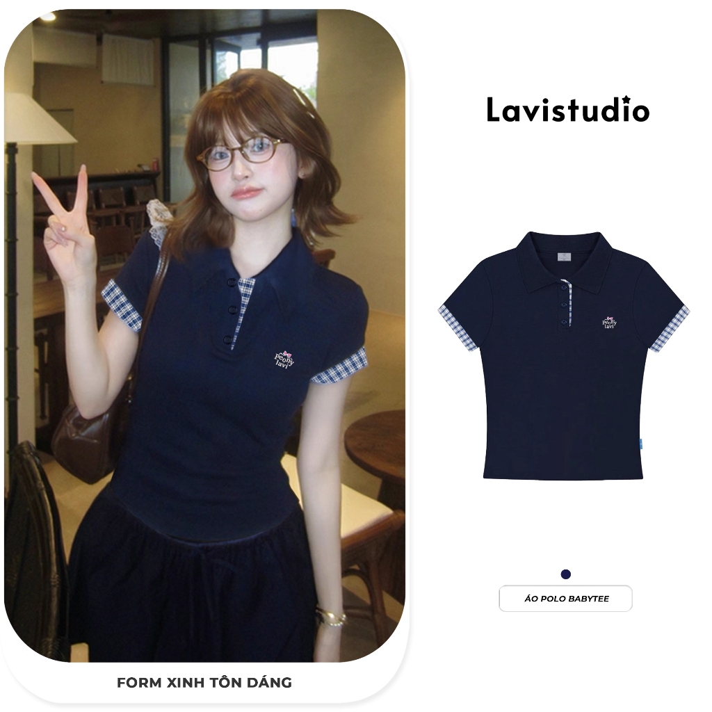 Áo POLO BABYTEE Phối Cổ Sơ Mi Tôn Dáng Nữ Tính Lavi Studio/ BUTTER
