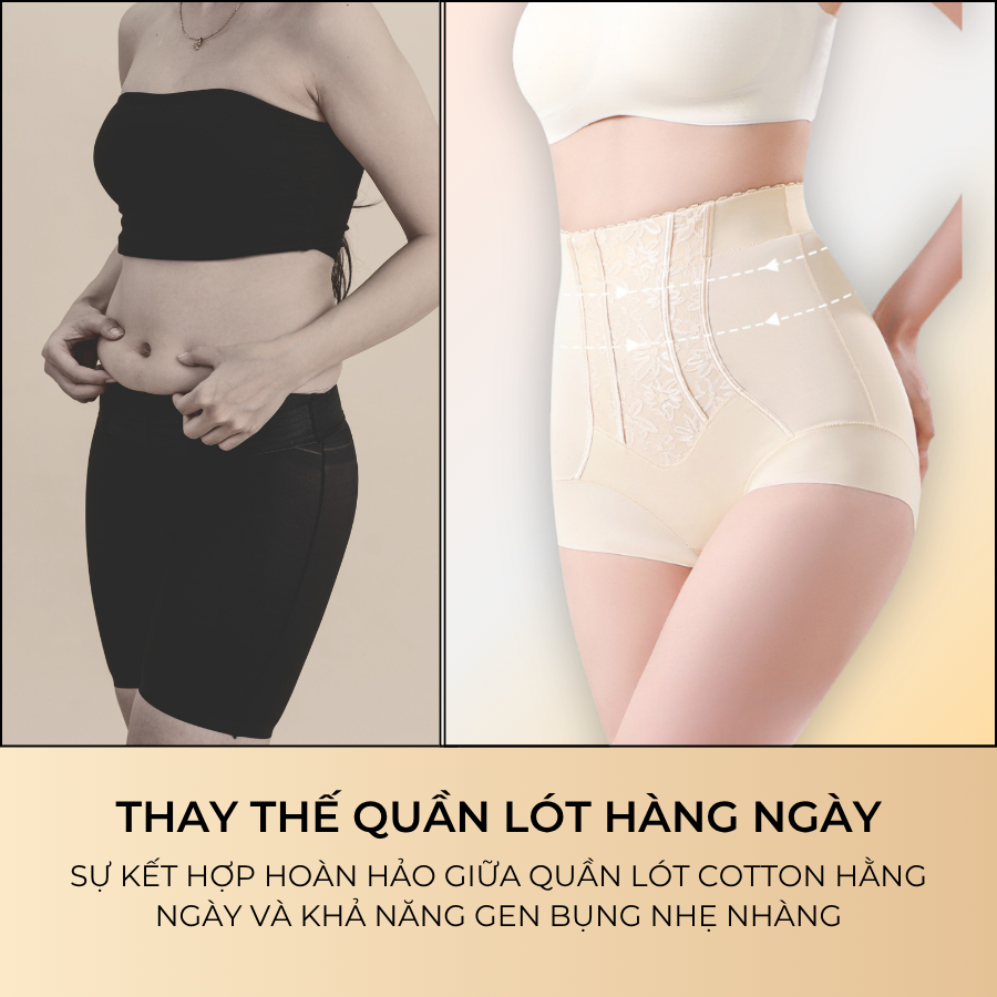 Quần lót gen bụng dưới Callalady cạp cao không lộ viền hỗ trợ nâng mông chất liệu su lạnh thông thoáng 36