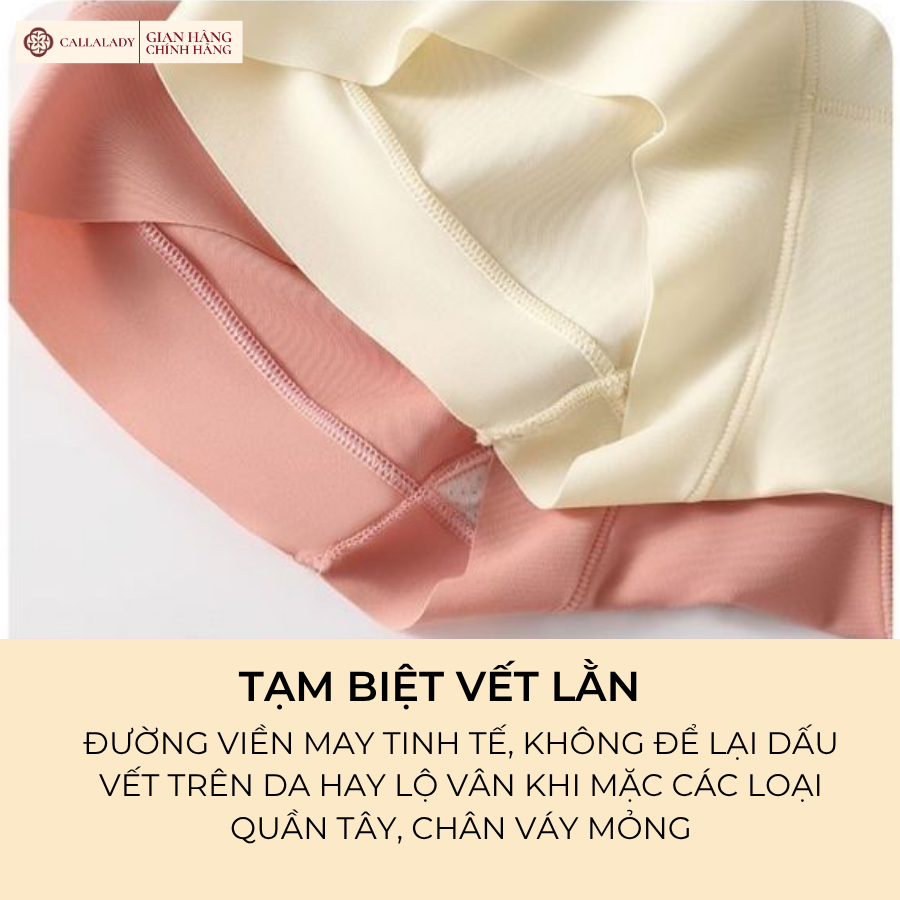 Quần lót gen bụng dưới Callalady cạp cao không lộ viền hỗ trợ nâng mông chất liệu su lạnh thông thoáng 36