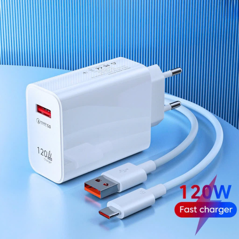 Bộ sạc nhanh 120W 67W 33W có Cáp sạc nhanh USB to TypeC dài 1M cho sạc nhanh an toàn không nóng