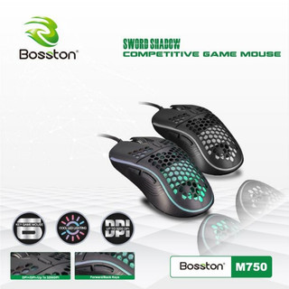 Chuột gaming có dây Bosston M750 đèn LED RGB thiết kế thoáng hơi - độ nhạy 3200 DPI 4 điều chỉnh