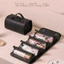 Túi đựng đồ trang điểm da PU gấp gọn tiện lợi, túi đựng đồ makeup 4 ngăn nhỏ tháo rời