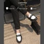 Giày da bò Penny Loafer Black White LEMANS, da bò thuộc nguyên tấm, tăng chiều cao 4cm BH 24T