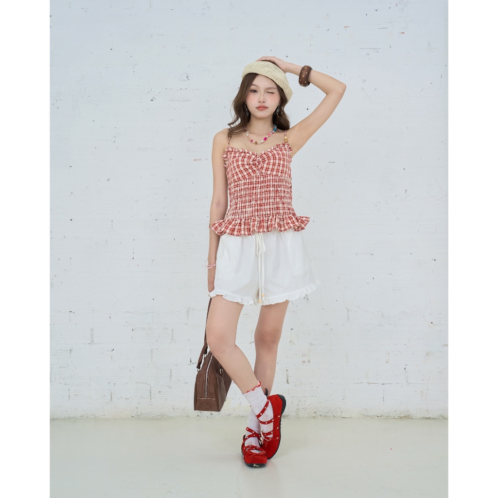 Quần Shorts Nữ LAGOS Mùa Hè Đi Biển Viền Bèo Dễ Thương SECODEE