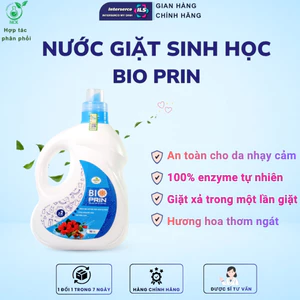 Nước Giặt Sinh Học Thảo Dược Bioprin - Trắng Sáng Bền Màu Vải, Làm Mềm Vải, Lưu Hương Lâu (Can 2L)