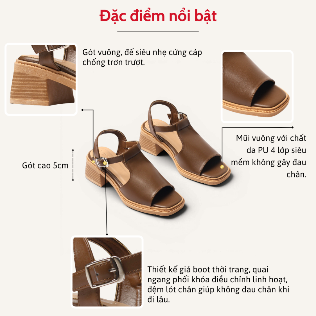 Giày Sandal Nữ 5cm Giả Boot Hở Mũi Thời Trang Pixie H404