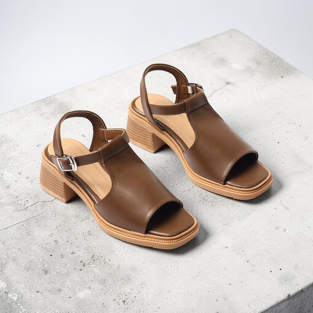 Giày Sandal Nữ 5cm Giả Boot Hở Mũi Thời Trang Pixie H404