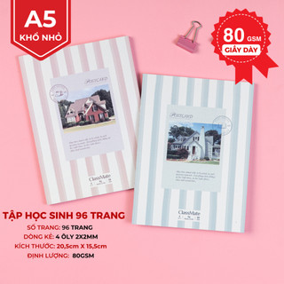 Tập Học Sinh Miền Nam A5 96 Trang CLASSMATE, Tập Vở 4 Ô Li Giấy 80gsm Dày Dặn Không Thấm Nhòe NA5-09-024