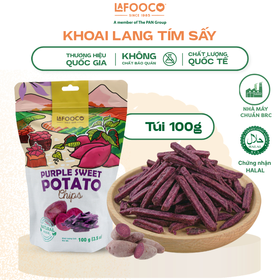 Khoai Lang Tím Sấy Giòn Lafooco 100g Xuất Khẩu