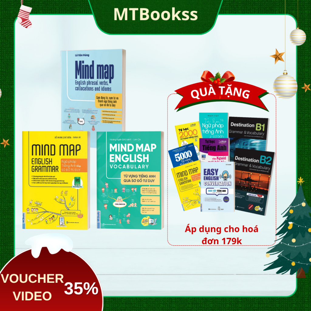 Combo Sách - MindMap English Học Tiếng Anh Cho Người Mới Bắt Đầu MCBooks (Combo/Lẻ Tùy Chọn)
