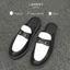 Giày Sục nam LEMANS Mules Loafer - Black White. Da bò Đế khuôn tăng cao 4cm. BH 24 tháng