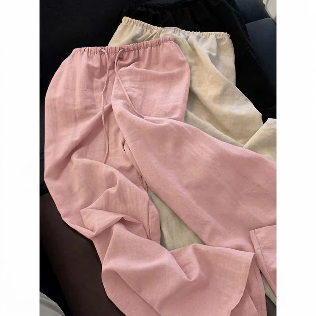 𝗟𝘆 𝗣𝗮𝗻𝘁𝘀  - Quần Linen Tưng vân gỗ
