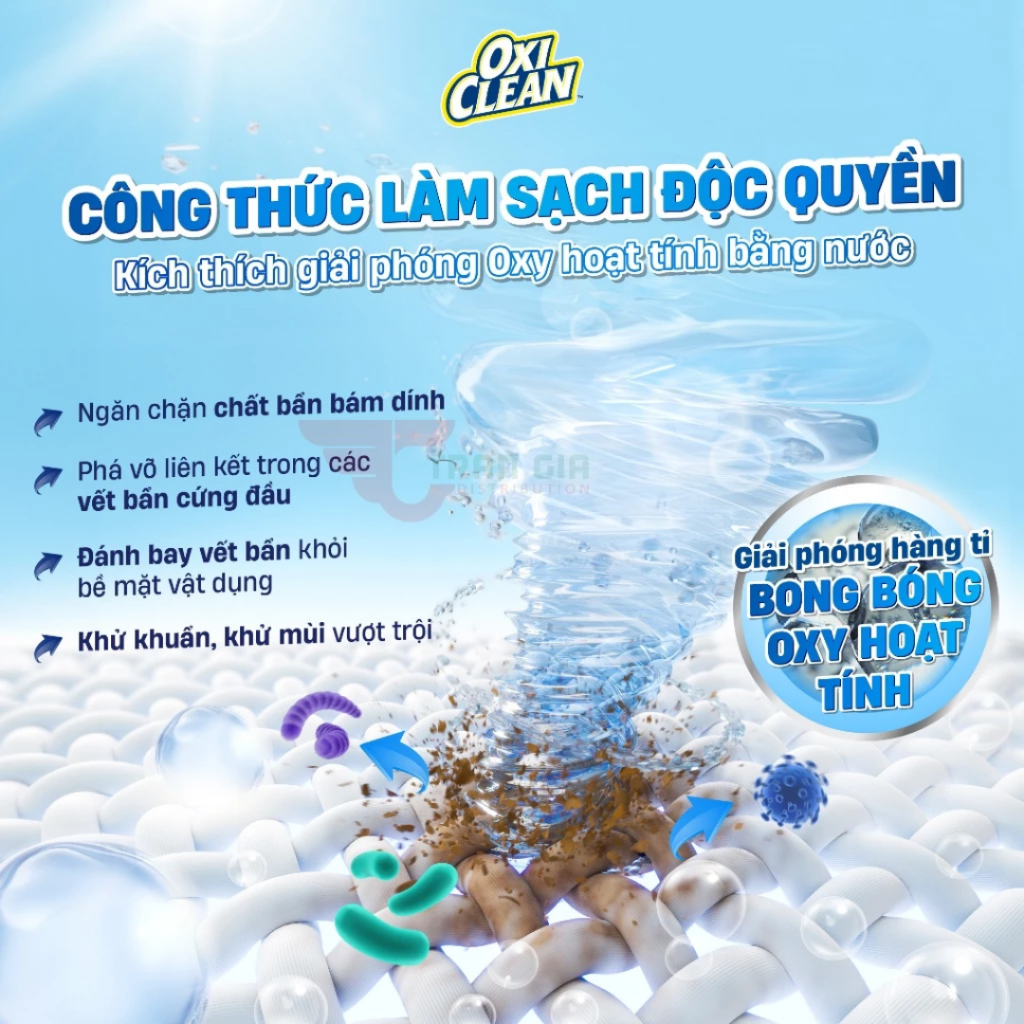 BộTẩy Đa Năng Oxiclean Giúp Tẩy Các Vết Bẩn Cứng Đầu Trên Quần Áo, Tẩy Cặn Canxi, Tẩy Lồng Giặt