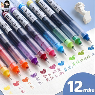 Set Bút Gel Nhiều Màu Ngòi 0.5mm – Bút Mực Mịn Viết Êm, Dùng Cho Bullet Journal, Ghi Chú