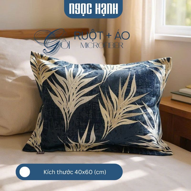 Ruột Gối Nằm NGỌC HẠNH BEDDING Gòn Lông Vũ Microfiber Size 40x60cm  50x70cm Êm ÁI Thoáng Khí