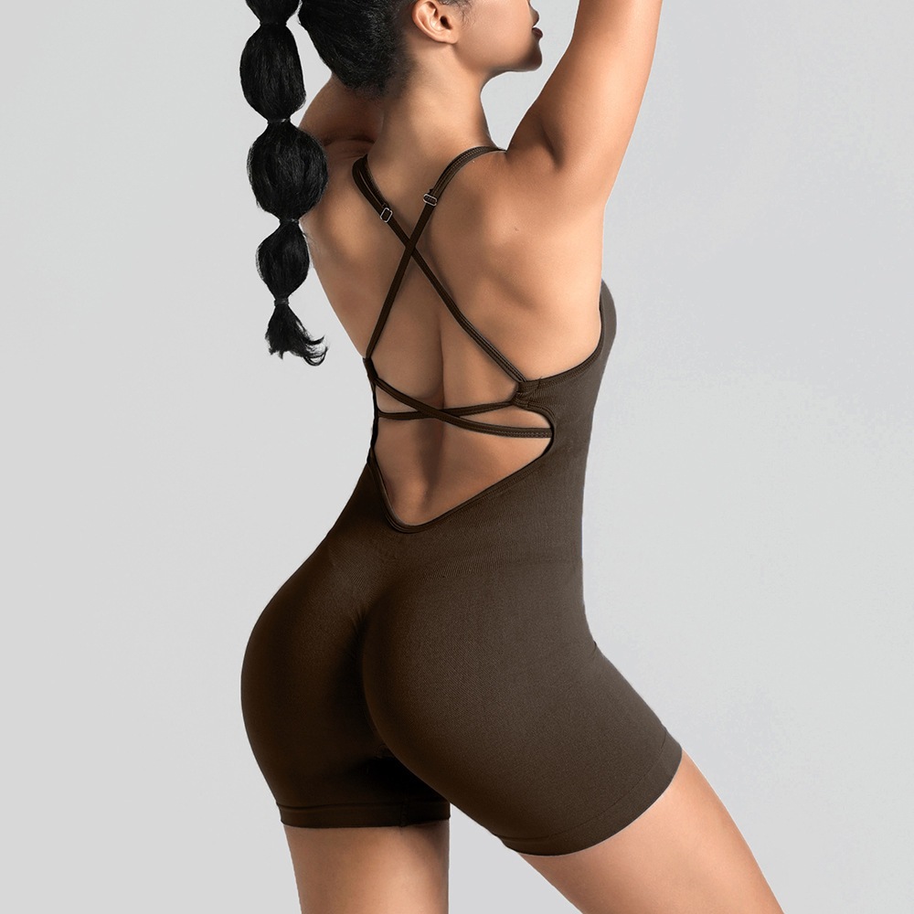 Jum Tập Gym, Jumpsuit Nữ Đi Biển Sẵn Mút, Bộ Liền Thân Tập Gym, Yoga Thể Thao Ôm Co Giãn, Lisa M02