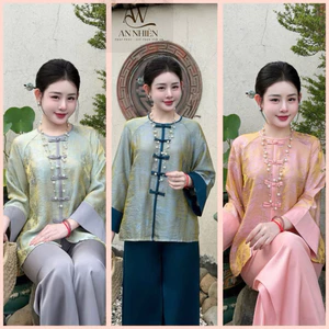 Set Gấm Lụa Ánh Kim Tiểu Thư cao cấp | Đồ Lam An Nhiên