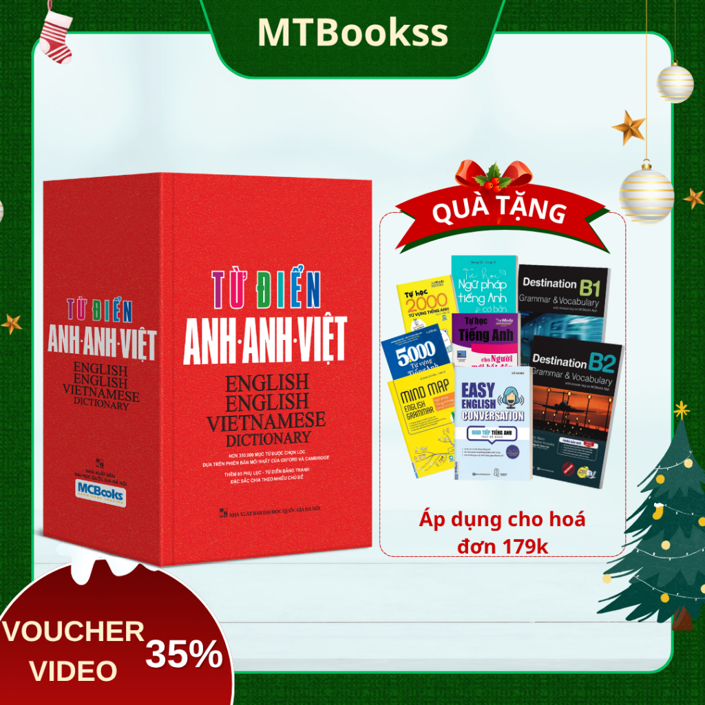 Sách - Từ Điển Anh - Anh - Việt Phiên Bản Bìa Cứng Màu Đỏ - Giải Nghĩa Đầy Đủ Ví Dụ Phong Phú